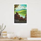 Kleurrijke  Aarde als oase voor ruimtevaart Poster (Keuken)