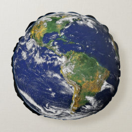 Kleurrijke aarde Onze wereld Rond Kussen