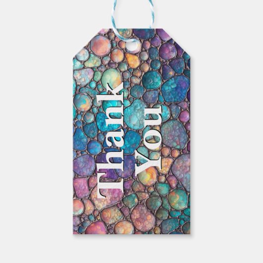 Kleurrijke Abalone Bubbels Custom Gift Label Cadeaulabel (Voorkant)