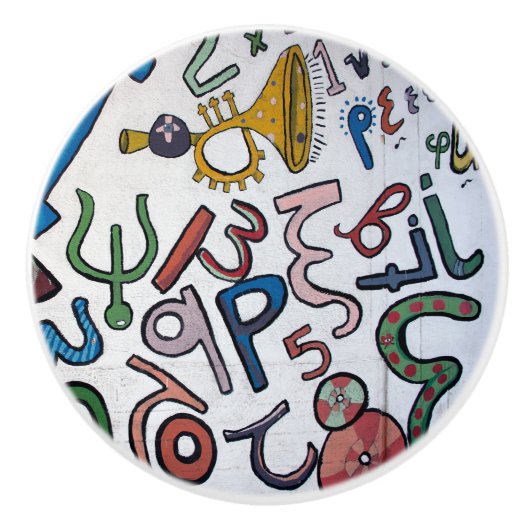 Kleurrijke ABC Keramische Trek Keramische Knop (Voorkant)