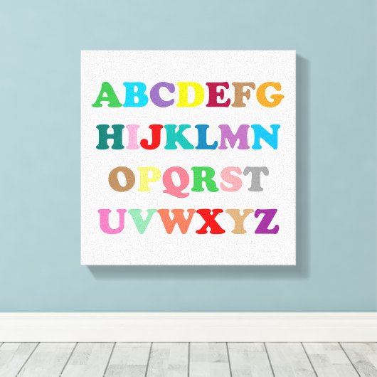 Kleurrijke ABC-lettertekens Canvas Afdruk (Insitu (Houten vloer))