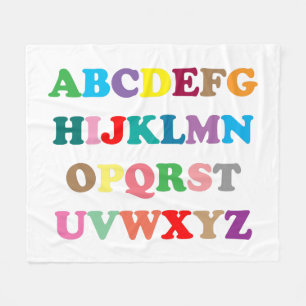 Kleurrijke ABC's Fleece Deken