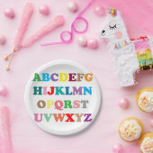 Kleurrijke ABC's Papieren Bordje (Feest)