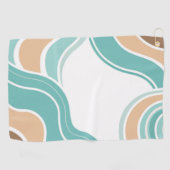 Kleurrijke abstract golvend blauw sinaasappel brui golfhanddoek (Horizontaal)