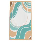 Kleurrijke abstract golvend blauw sinaasappel brui klein cadeauzakje (Voorkant)