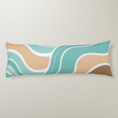 Kleurrijke abstract golvend blauw sinaasappel brui lichaamskussen (Achterkant)