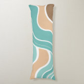 Kleurrijke abstract golvend blauw sinaasappel brui lichaamskussen (Voorkant Verticaal)