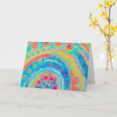 Kleurrijke Abstract Leuk Blauw Modern Kaart (Gele Bloem)