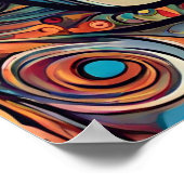 Kleurrijke Abstract Man Vrouw Cool Face Poster (Hoek)