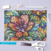 Kleurrijke Abstract Mozaïek Bloem en Bladeren Tissuepapier (Craft)