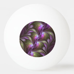 Kleurrijke Abstract Paarse Khaki Fractale Kunst Pingpongballen