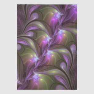 Kleurrijke Abstract Paarse Khaki Fractale Kunst Tissuepapier