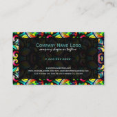 Kleurrijke Abstract Swirls Glas in lood Look 2a Visitekaartje (Achterkant)