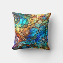 Kleurrijke Abstracte 77 Gebrandschilderde Glasstij