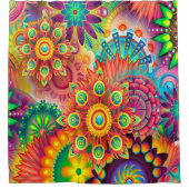 kleurrijke abstracte achtergrond douchegordijn (Voorkant)