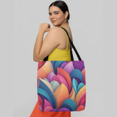 Kleurrijke abstracte achtergrond overlappend gebog draagtas