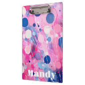 Kleurrijke abstracte acryl schilderstijl met naam klembord (Links)