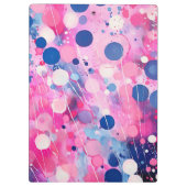 Kleurrijke abstracte acryl schilderstijl met naam klembord (Achterkant)