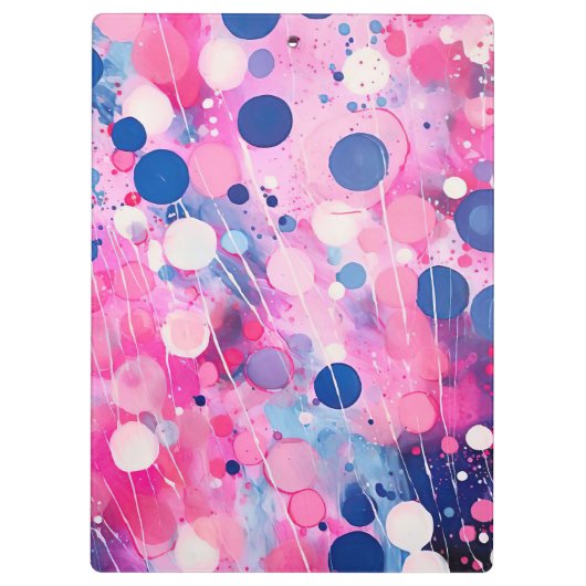 Kleurrijke abstracte acryl schilderstijl met naam klembord (Achterkant)