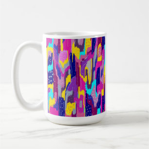 Kleurrijke Abstracte afdrukken met vun Stippen Koffiemok