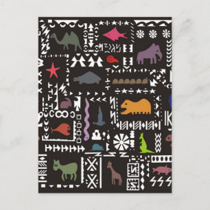 Kleurrijke abstracte Afrikaanse kunst Briefkaart