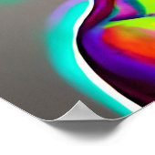 Kleurrijke Abstracte AI-kunst | Vrouw met Mohawk Poster (Hoek)