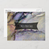 Kleurrijke Abstracte alcoholinkt, ik mis je gezich Briefkaart (Voorkant / Achterkant)