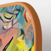 Kleurrijke Abstracte anananassap Pickleball Paddle (Links Detail)