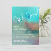 Kleurrijke Abstracte Aquarel We Eloped Schrift Kaart (Staand voorkant)