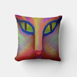Kleurrijke Abstracte Art Cat Face Kussen
