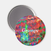 Kleurrijke Abstracte Art Grampy Magneet (Voorkant / Achterkant)