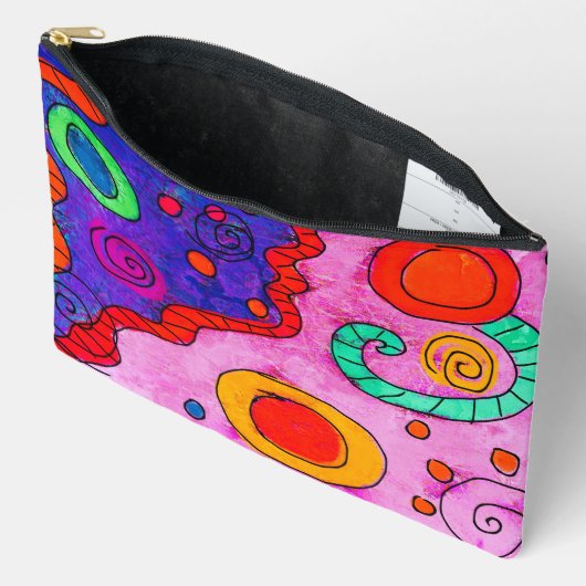 Kleurrijke Abstracte Art Zippered Pouch Etui (Open)