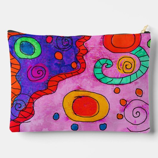 Kleurrijke Abstracte Art Zippered Pouch Etui (Achterkant)