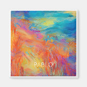 Kleurrijke Abstracte artiest die Fun NAME Mod Hip Magneet (Voorkant)