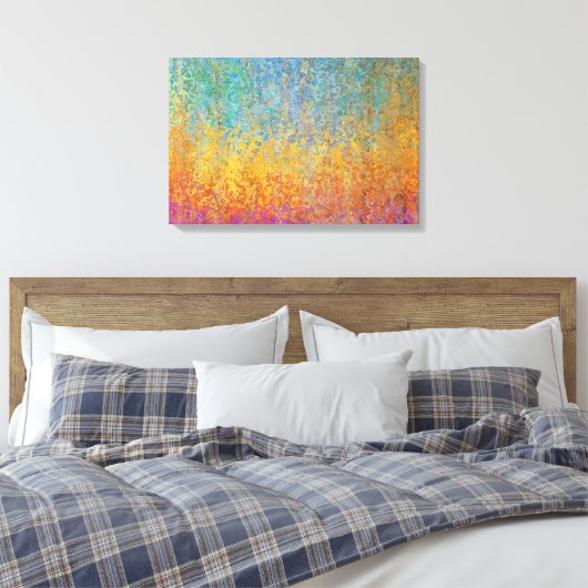 Kleurrijke Abstracte Aspen Trees Canvas (Insitu (Slaapkamer))