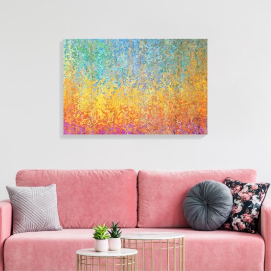 Kleurrijke Abstracte Aspen Trees Canvas Afdruk (Insitu (Woonkamer))