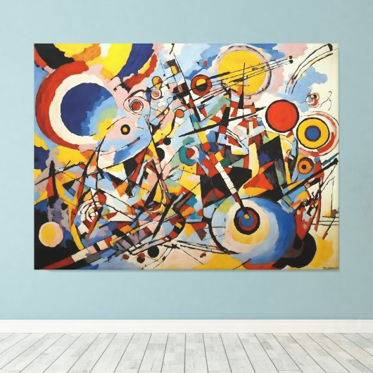 Kleurrijke Abstracte beweging Canvas Afdruk (Insitu (Houten vloer))