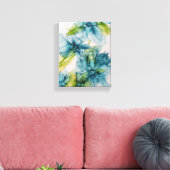 Kleurrijke Abstracte Blauwe en Groene Floral Kunst Canvas Afdruk (Insitu (Woonkamer))