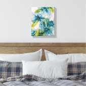 Kleurrijke Abstracte Blauwe en Groene Floral Kunst Canvas Afdruk (Insitu (Slaapkamer))
