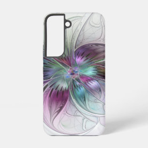 Kleurrijke Abstracte Bloem Moderne Bloemige Fracta Samsung Galaxy Hoesje