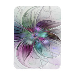 Kleurrijke Abstracte Bloem Moderne Bloemrijke Frac Magneet
