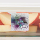 Kleurrijke Abstracte Bloem Moderne Fractal Art Naa Labels (Aangebracht)