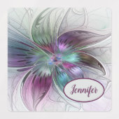 Kleurrijke Abstracte Bloem Moderne Fractal Art Naa Labels (Design 2)