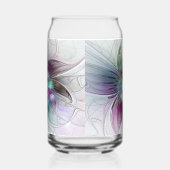 Kleurrijke Abstracte bloem Moderne fractale kunst Blikvorm Glas (Rechts)