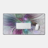 Kleurrijke Abstracte bloem Moderne fractale kunst Bureaumat (Keyboard & Muis)
