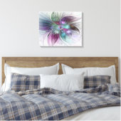 Kleurrijke Abstracte bloem Moderne fractale kunst Canvas Afdruk (Insitu (Slaapkamer))