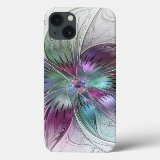 Kleurrijke Abstracte bloem Moderne fractale kunst Case-Mate iPhone Case (Achterkant)