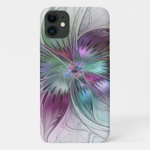Kleurrijke Abstracte bloem Moderne fractale kunst iPhone 11 Hoesje