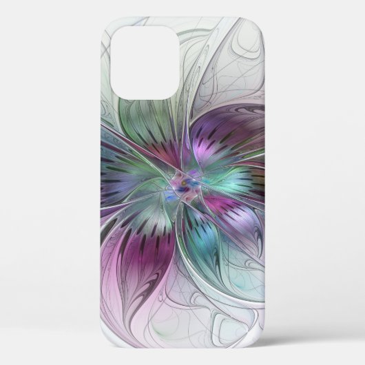 Kleurrijke Abstracte bloem Moderne fractale kunst Case-Mate iPhone Case (Achterkant)