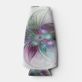 Kleurrijke Abstracte bloem Moderne fractale kunst Flesjeskoeler (Voorkant)